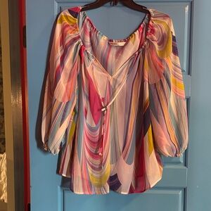 Trina Turk Multicolor Abstract Blouse xl